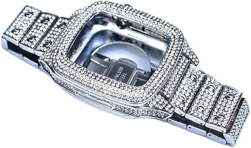 Miniatura 1 de Diamante reloj banda caso para iwatch 8 7 refit mod kit lujo dama diamante modificación kit para Apple Watch serie 8 7 1.772 in