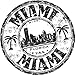 Miami City Florida USA United States Travel Grunge Stamp, adesivo per auto di alta qualità, 12 x 12 cm