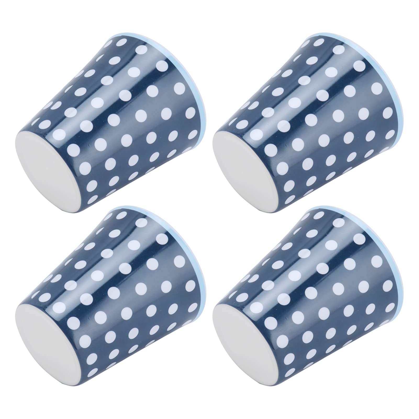 Haofy Set Di 4 Tazze In Melamina Simili Alla Porcellana - Puntinato Blu Scuro, Anti-rottura, Leggere E Lavabili - 6