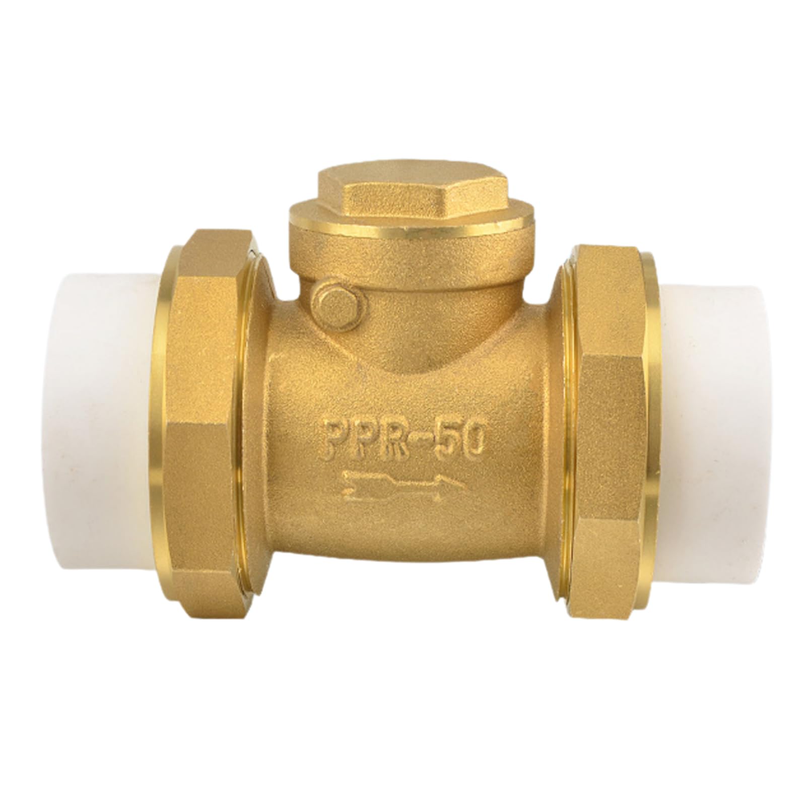 Clapet anti-retour, Clapet anti-retour en laiton Diamètre 50 mm Longueur 145 mm Pression nominale 16 Mpa Connexion par fusion à chaud Clapet anti-retour unidirectionnel PPR