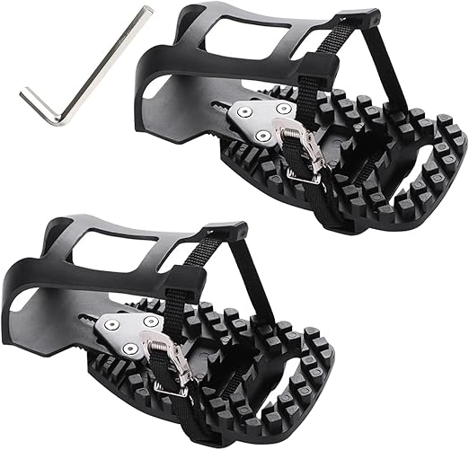 Friendship Toe Cages for Peloton Bike Pedal Adapters for Regular Shoes, Convert Look Delta Pedals to Toe Clip Cages with Straps
