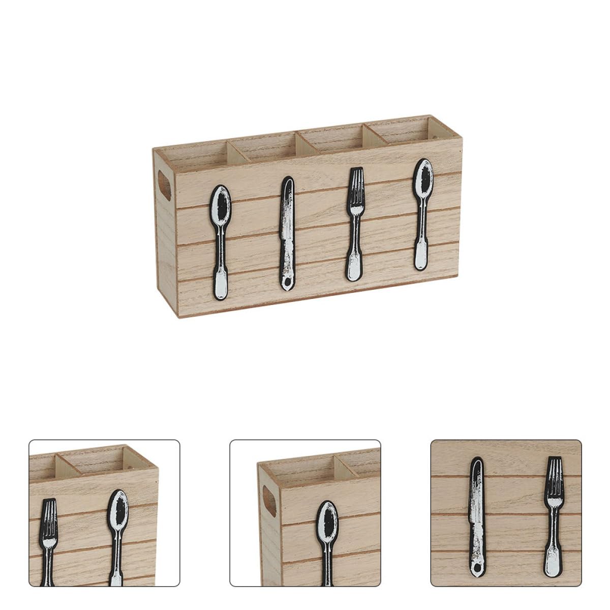 Holz Besteckkasten mit Mehreren Fächern zur Aufbewahrung und Organisation von Küchenutensilien Kratzfest und Dekorativ für Küchen und Schubladen
