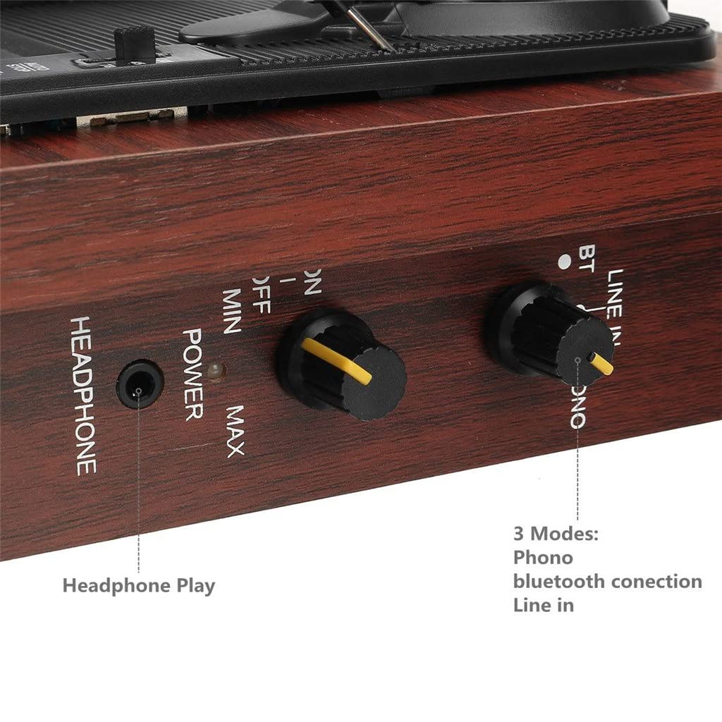 Giradischi Lettore Musicale Giradischi in Vinile Altoparlanti Bluetooth Grammofono Vintage Giradischi per Dischi a 33/45/78 Giri