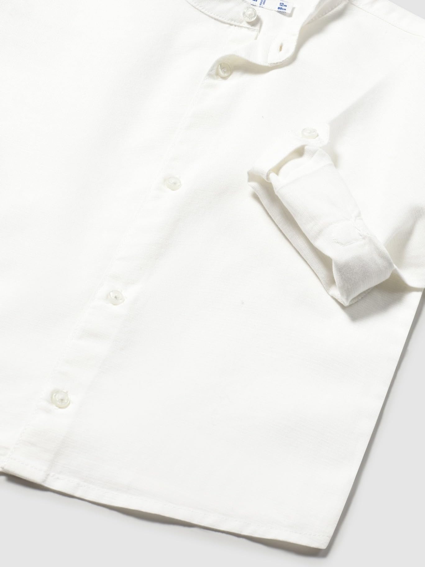 Mayoral Camicia m/l Lino Collo corean per Bimbo Bianco