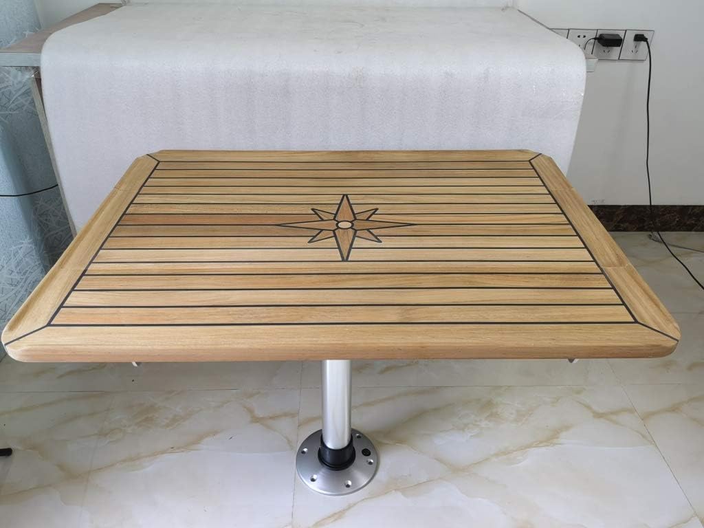 JZ Slide Folding Teak Table Top with Nautic Star 3 Sizes Marine Boat RV Caravan (TS35100+P3)