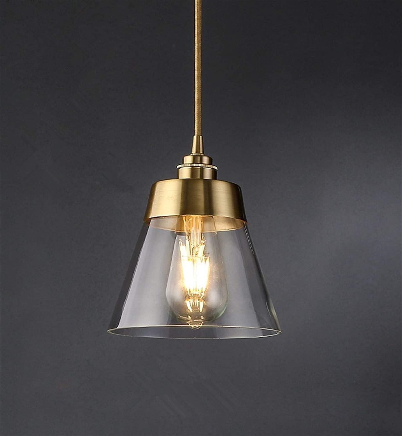 Lampe suspendue E27 en verre transparent réglable pour table à manger et escalier - 8