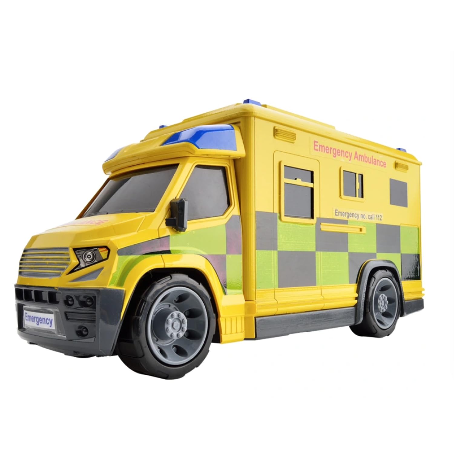 RHMM Lights & Sounds Ambulance Toy Emergency Rescue Vehicle for Kids, Interactive Toy Ambulance with Realistic Siren, Flashing Lights & Sound Effects, Fun Play Gift for Boys & Girls
