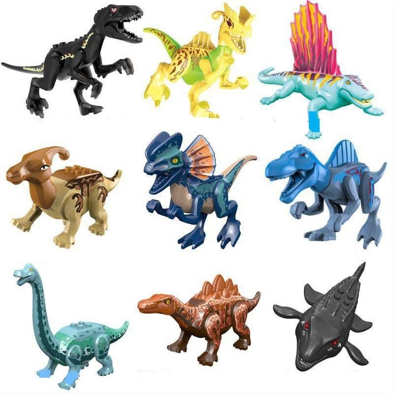 Image of Mini Action Figures, Multiple Character Collectible Set, Car Dashboard, Decoration & Cake Topper Toys for Fans (Dinosaur Trex Mini Building Block Figures, Set of 9 Pcs with Moving Parts)