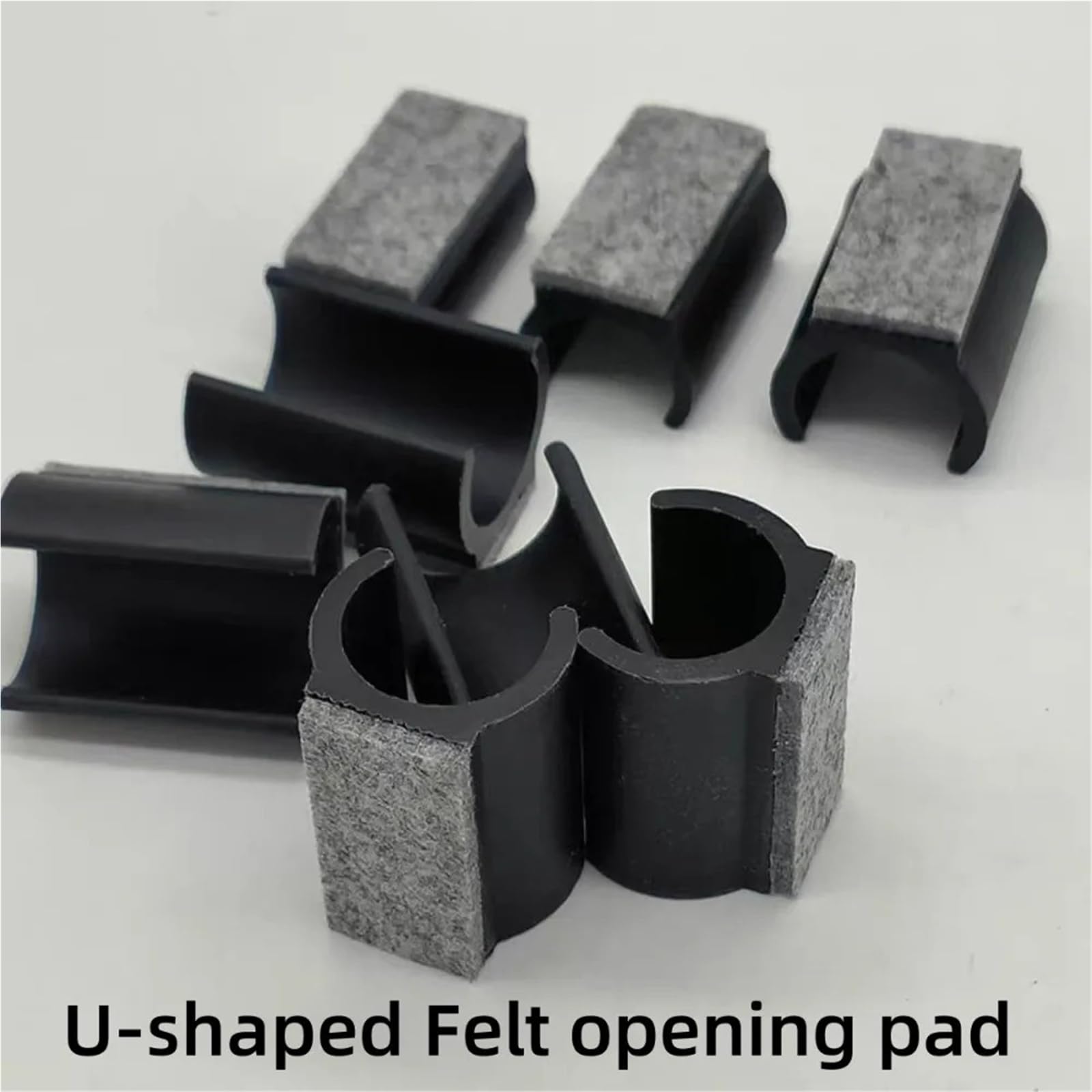 Fieltro Adhesivo Almohadillas de Fieltro for Patas Muebles en Forma U | Cubiertas de protección de piso antirrayas con pies de goma de 8-25 mm(Black-8mm,14.5x9.5x17.5cm)