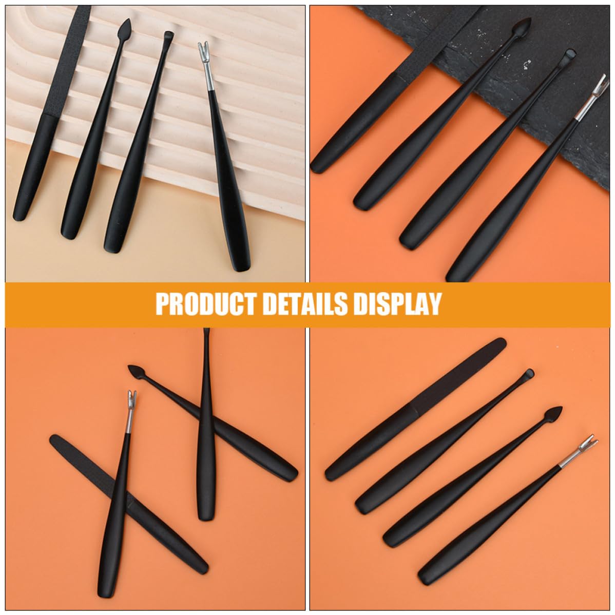 SHOWERORO Professional Craftsmanship Precision Compact Lightweight Design Nail Manicure Tools Set 4pcs Stainless Steel Cuticle Trimmers and Dead Skin Removers with Home and Salon Use