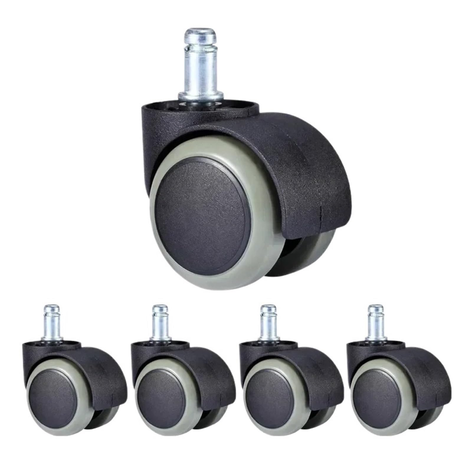 5 roues de chaise bureau 2 pouces, pivotantes 360 silencieuses