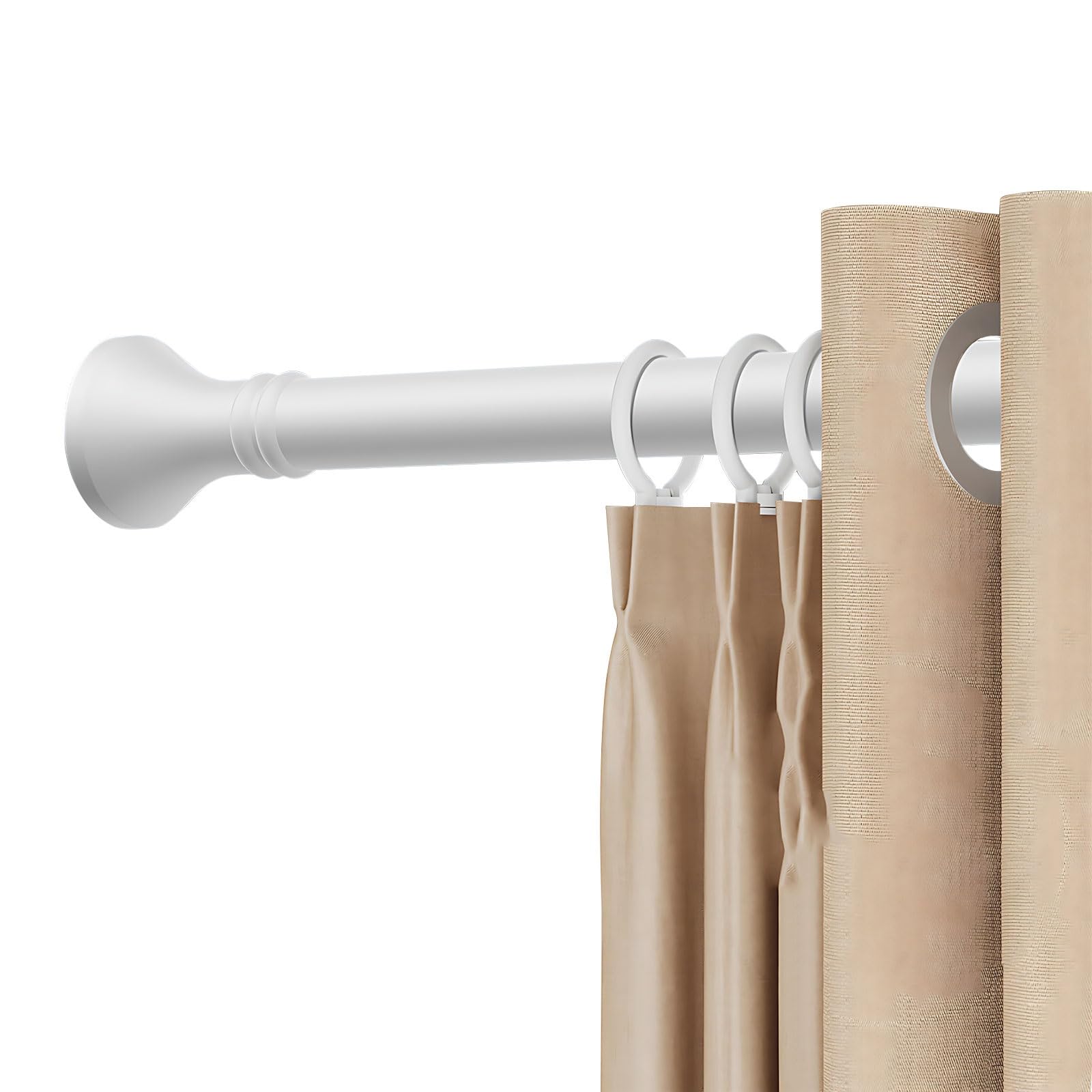 WQPMNYG Adjustable Heavy Duty Shower Curtain Rod 40500 cm No Drill Extendable Tension Poles for Bathroom Closet Wardrobe Kitchen (White 110190 cm / 4474 in)