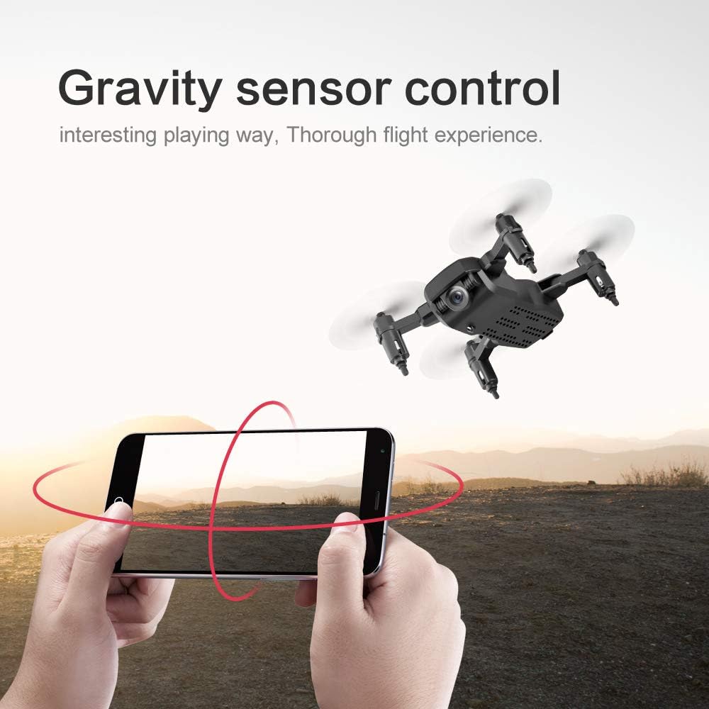 Drones with Camera for Adults Kids Mini Drone with 4K HD Camera RC Quadcopter for Beginners with Gravity Sensor Headless Mode One Key Return/Take Off/Landing Drone with 2 Batteries (White)