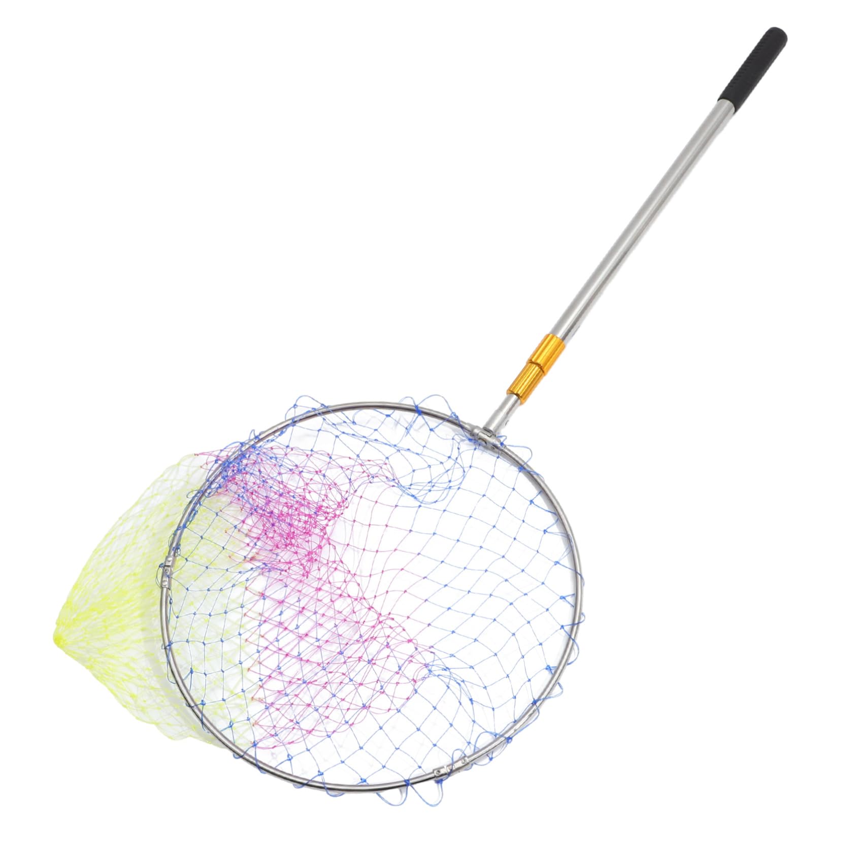 YARNOW Épuisette de Pêche Télescopique en Acier Inoxydable 1, 5m Pliable