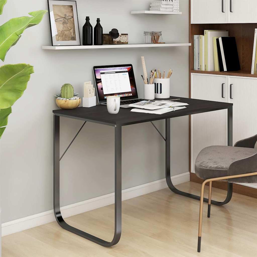 Scrivania per computer, 110 x 60 x 73 cm, in metallo, colore: Nero