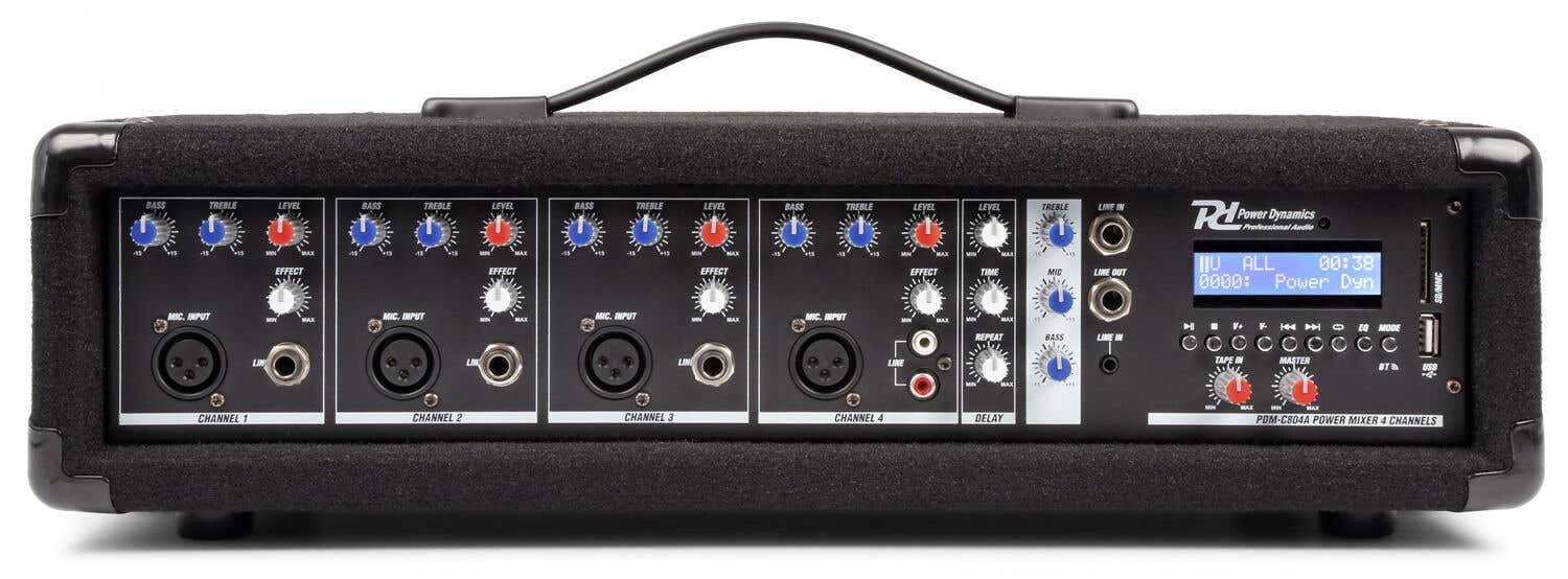 Vonyx Power Dynamics PA Anlage 8 Zoll Lautsprecher 4 Kanal Mixer Verstärker Bluetooth 800 Watt Komplett Set