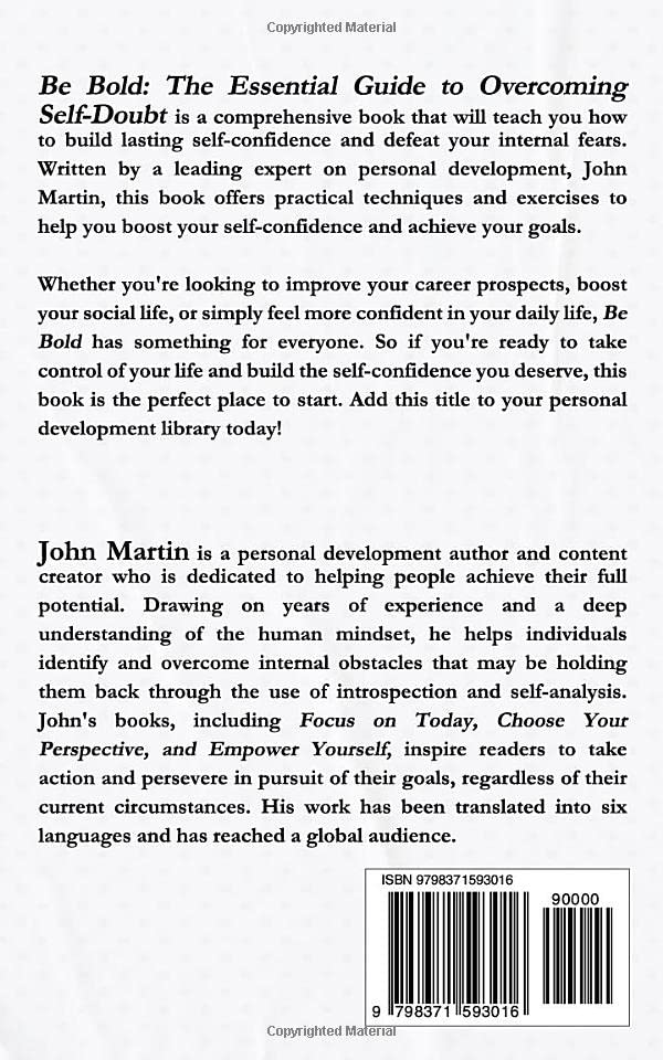 Miniatura 2 de Be Bold The Essential Guide to Overcoming Self-Doubt Create Habits to Gain Confidence and Defeat Low Self-Esteem and Insecurity