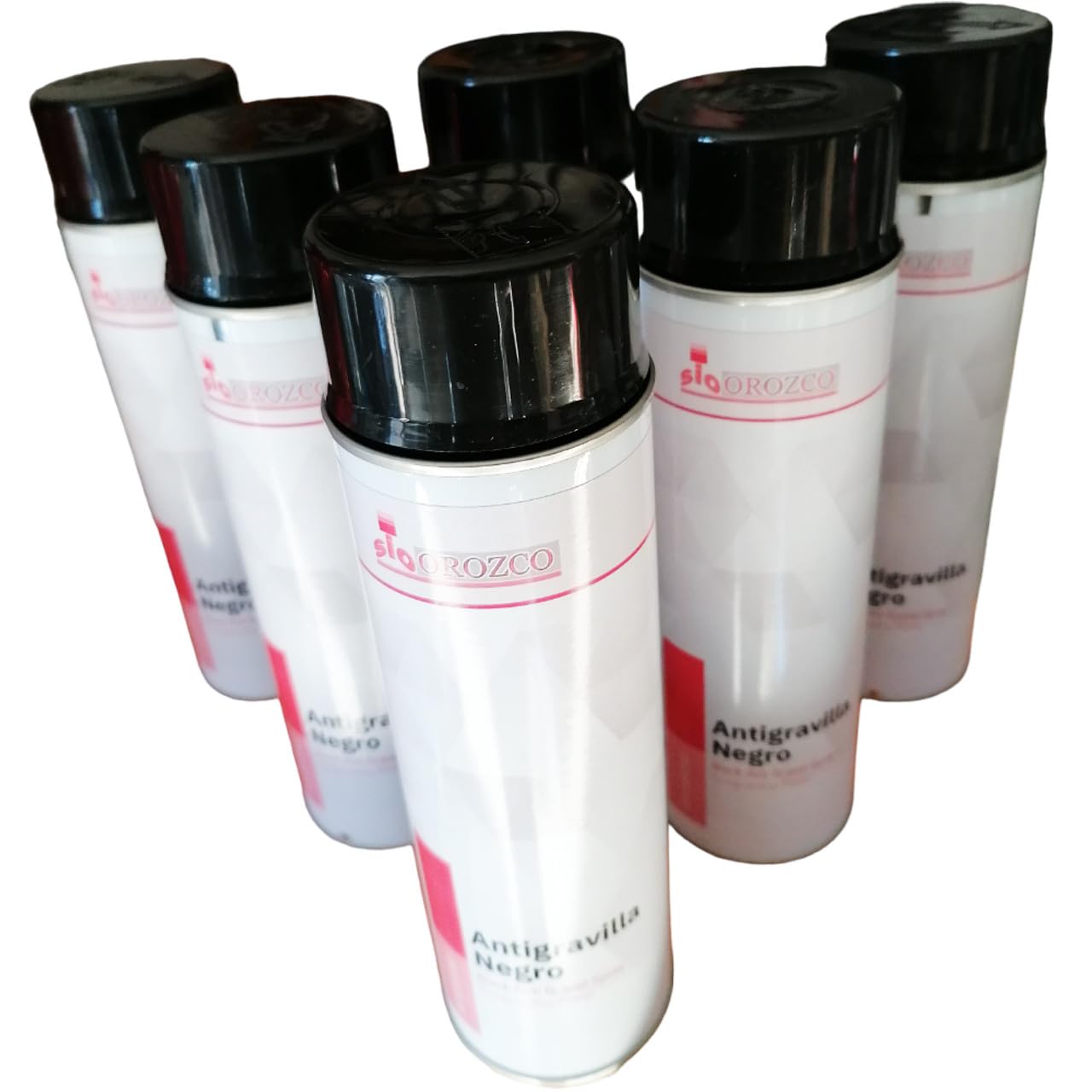 6 x lakier samochodowy w sprayu ochronnym, czarny, 500 ml.