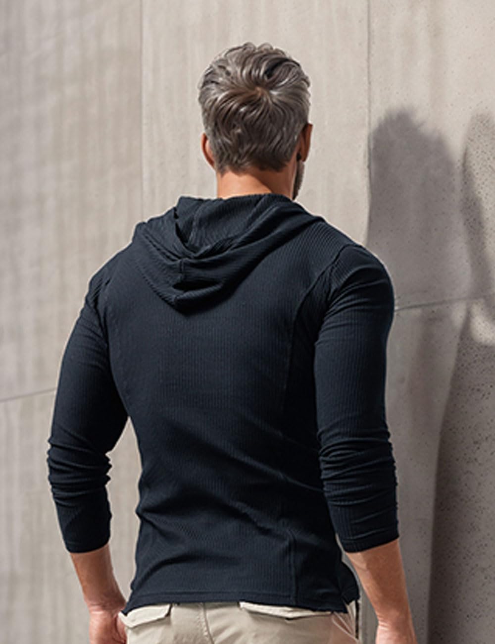 Muscle Alive Uomo Moda Felpe Quarter Zip Up Atletico Fitness Felpe con Cappuccio Pullover Manica Lunga Slim Fit