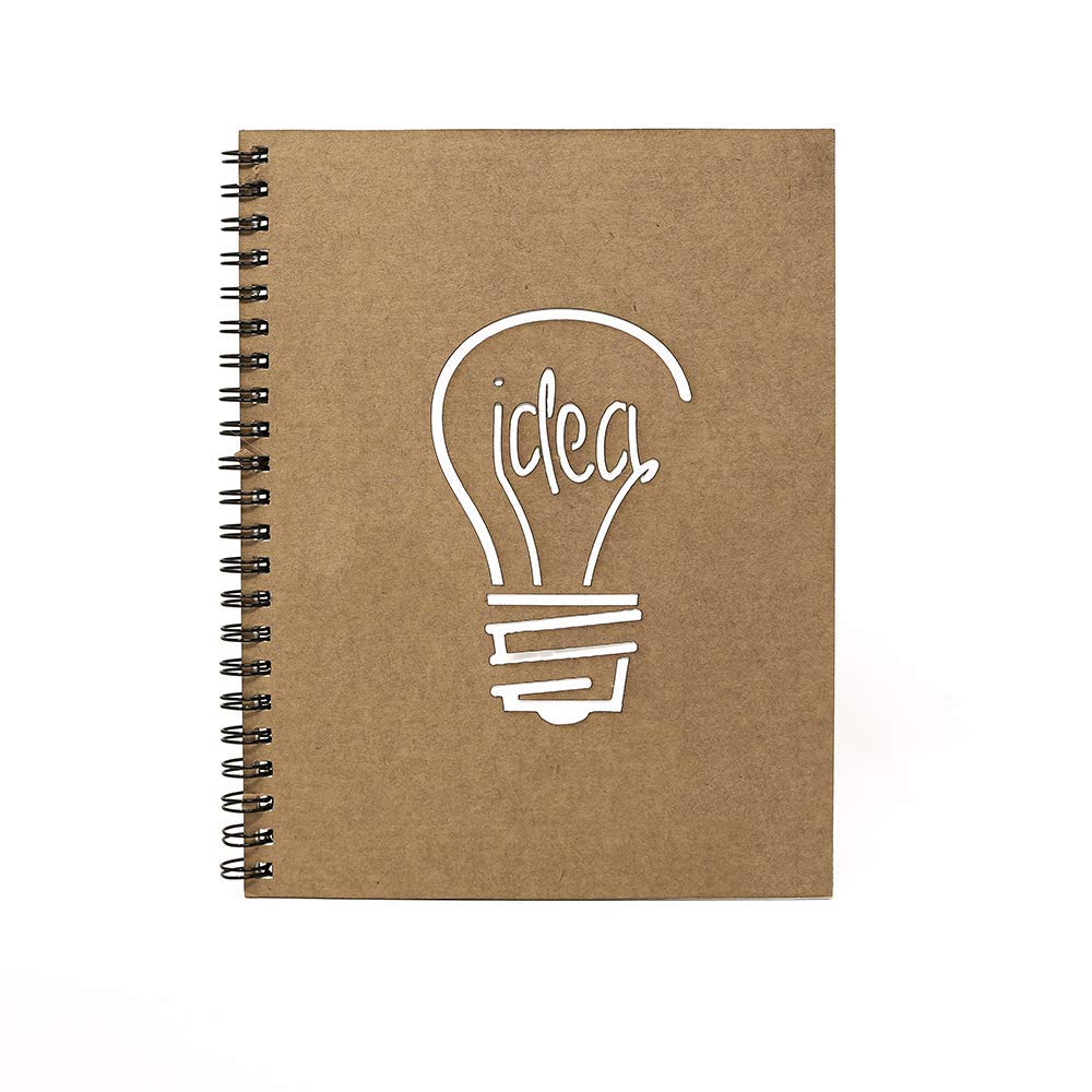INFIGN A5 Idea Kraft Spiral Binding Dairy Notebook for Home and Office use - Premium Stationery, Natural Shade Paper Journal Diary