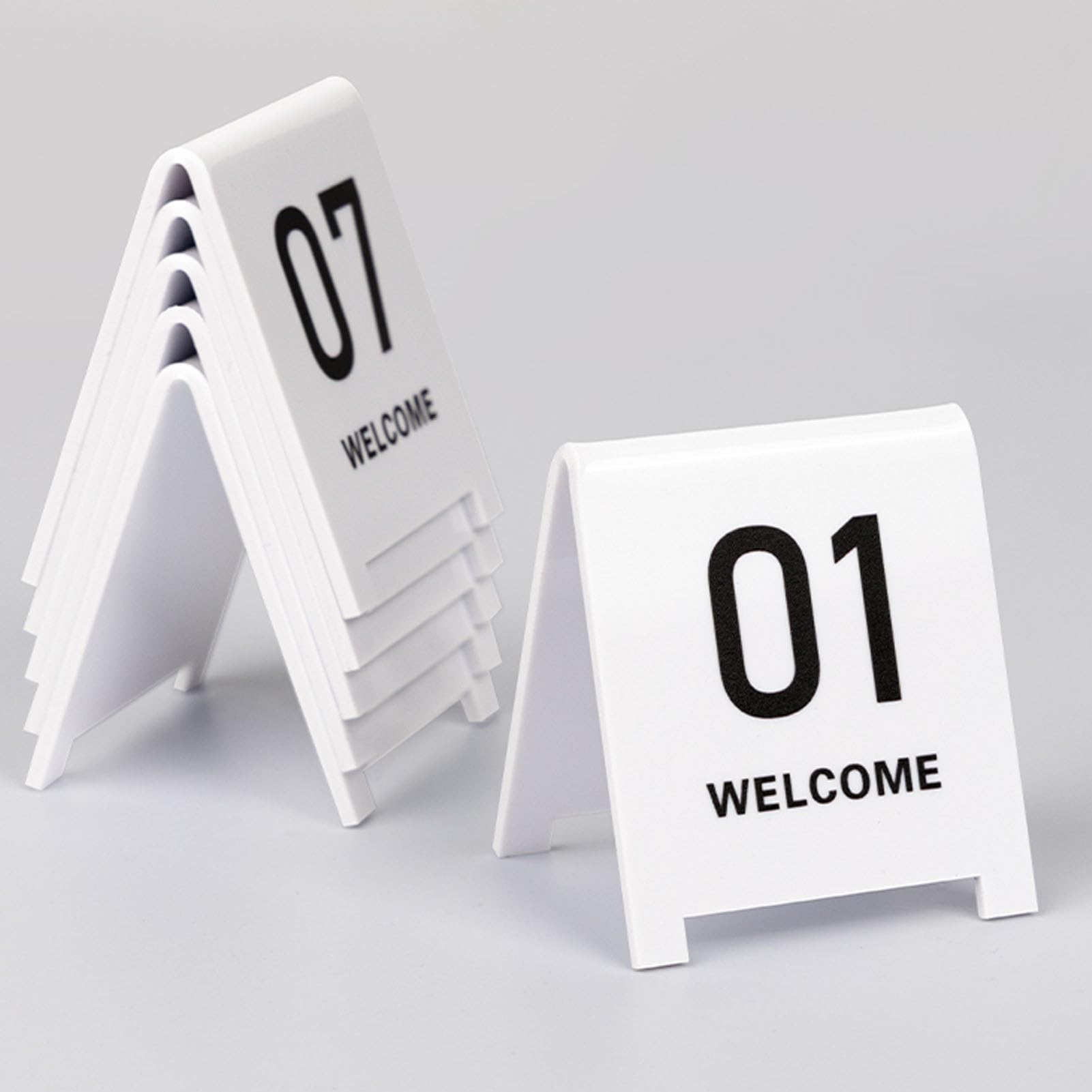 Números de mesa de acrílico, Tarjetas Carpa Doble CaraBanquetes Restaurantes(White,71~80)