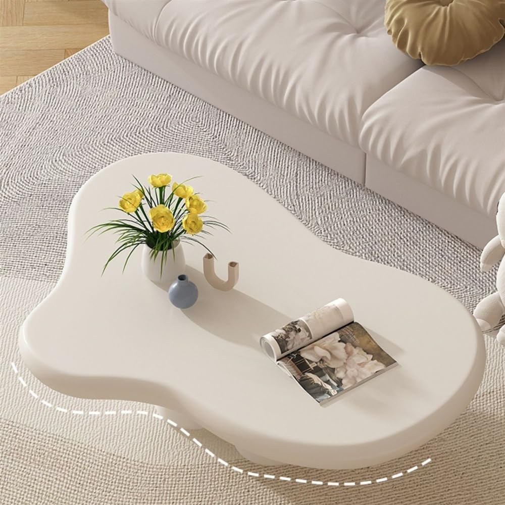 Side End Table Coffee Table, Creative Irregular Design for Small Living Rooms, Modern Minimalist Furniture, Home Decor Accent Coffee Table for Living Room Bedroom Office(120x79x40cm)