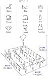 Qualsen Clip portable et porte-dents en acier inoxydable avec 36 épingles métalliques pour le séchage des chaussettes, vêtements de bébé, couches de vêtements, soutien-gorge, serviette, sous-vêtements, chapeau, écharpe (Rectangle,paquet de 1