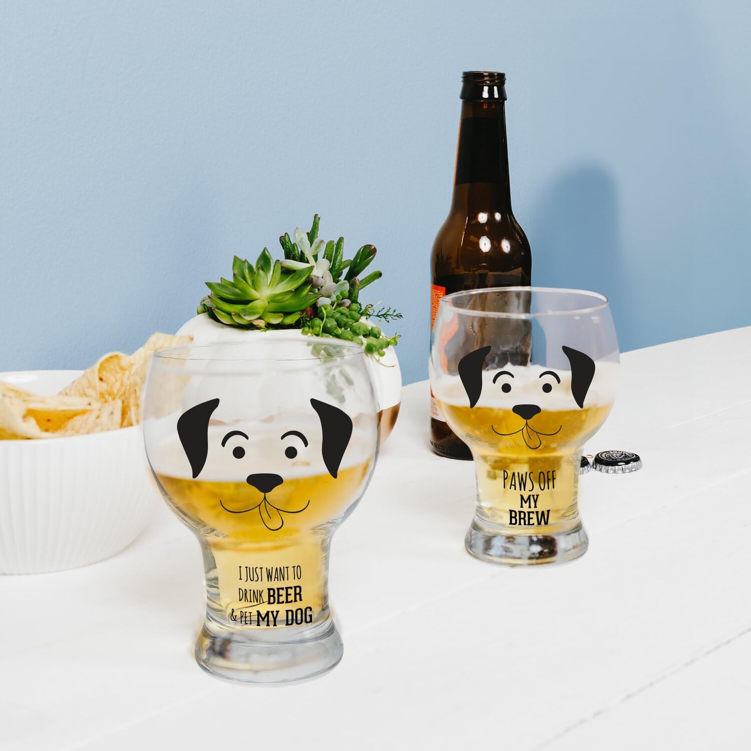 Pavilion Gift Company - Drink Beer & Pet My Dog - 15 oz Pilsner Beer Glass Stein Puppy Doggy K9 Dog Love Mom Dad image 5