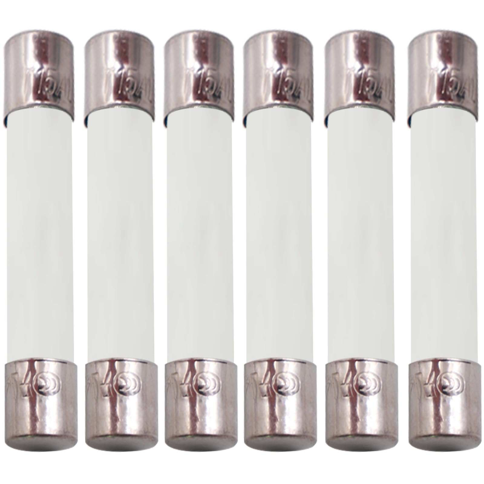 15 Amp Microwave Fuse, 6x30 mm, 250V, Slow Blow, White (6 PCS), Compatible with AP5633499, 14QBP0243, etc.