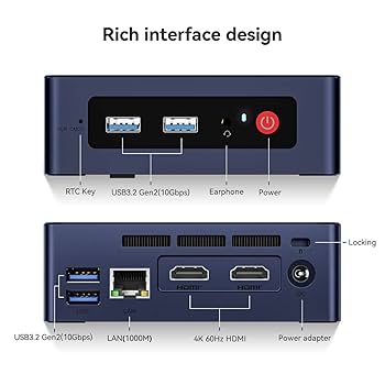 Beelink MINI S 12世代 ミニPC N95 Beelink Mini PC MINI S12, Intel 12ª geração 4-Core N95 (até