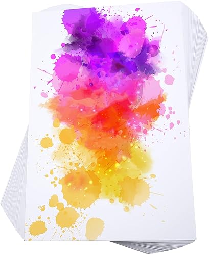 100 piezas de papel de acuarela de 140 libras  300 GSM, papel de pintura de arte pesado para colorear de agua blanca para artistas y niños (12 x 18