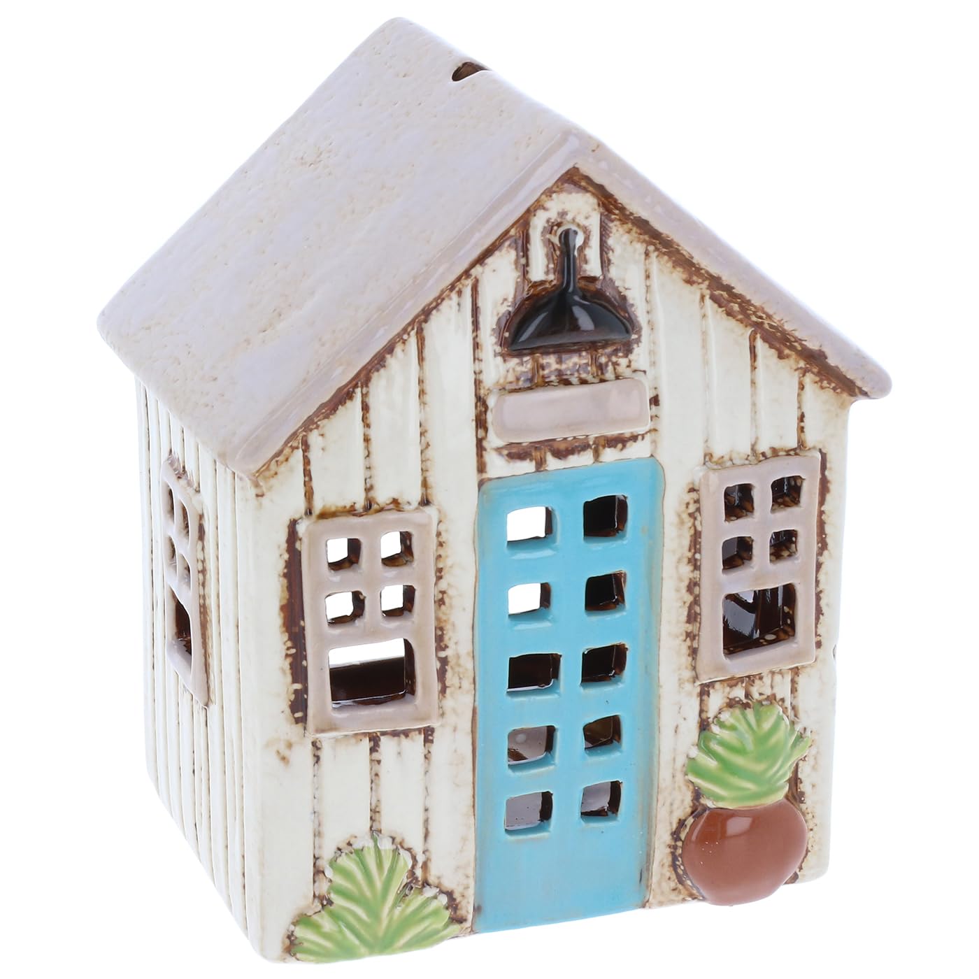 Shudehill Giftware Village Pottery Cream Holiday House Tealight Holder