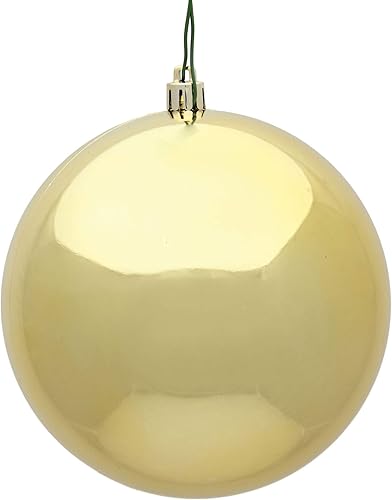 Vista 35 de Vickerman Adorno de bola de caramelo rojo de 12 pulgadas, inastillable y resistente a los rayos UV, confiable y listo para colgar, adornos rojos