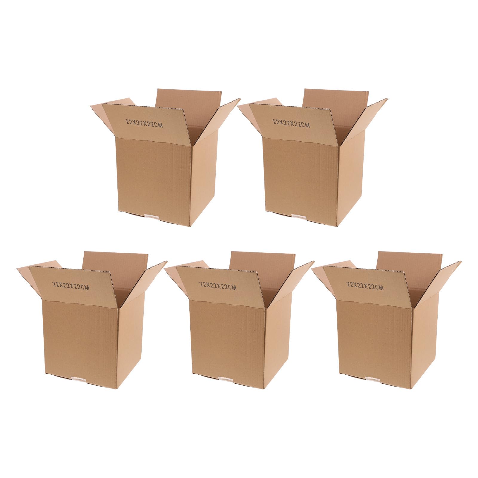 5 Stück Braune Quadratische Umzugskartons aus Papier für Versand