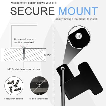 IFCASE Heavy Duty Metal Under Desk Mini PC Mount up to 3.15 (Black)