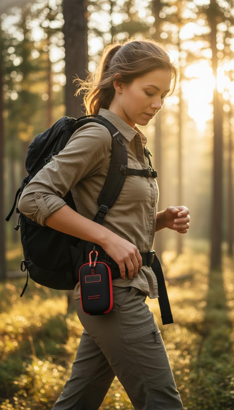 OM SYSTEM CSCH-107 Sacoche Rigide pour Olympus Tough TG-7, TG-6, TG-5 | Étui photo imperméable en nylon robuste - double fermeture éclair - boucle de ceinture et mousqueton inclus