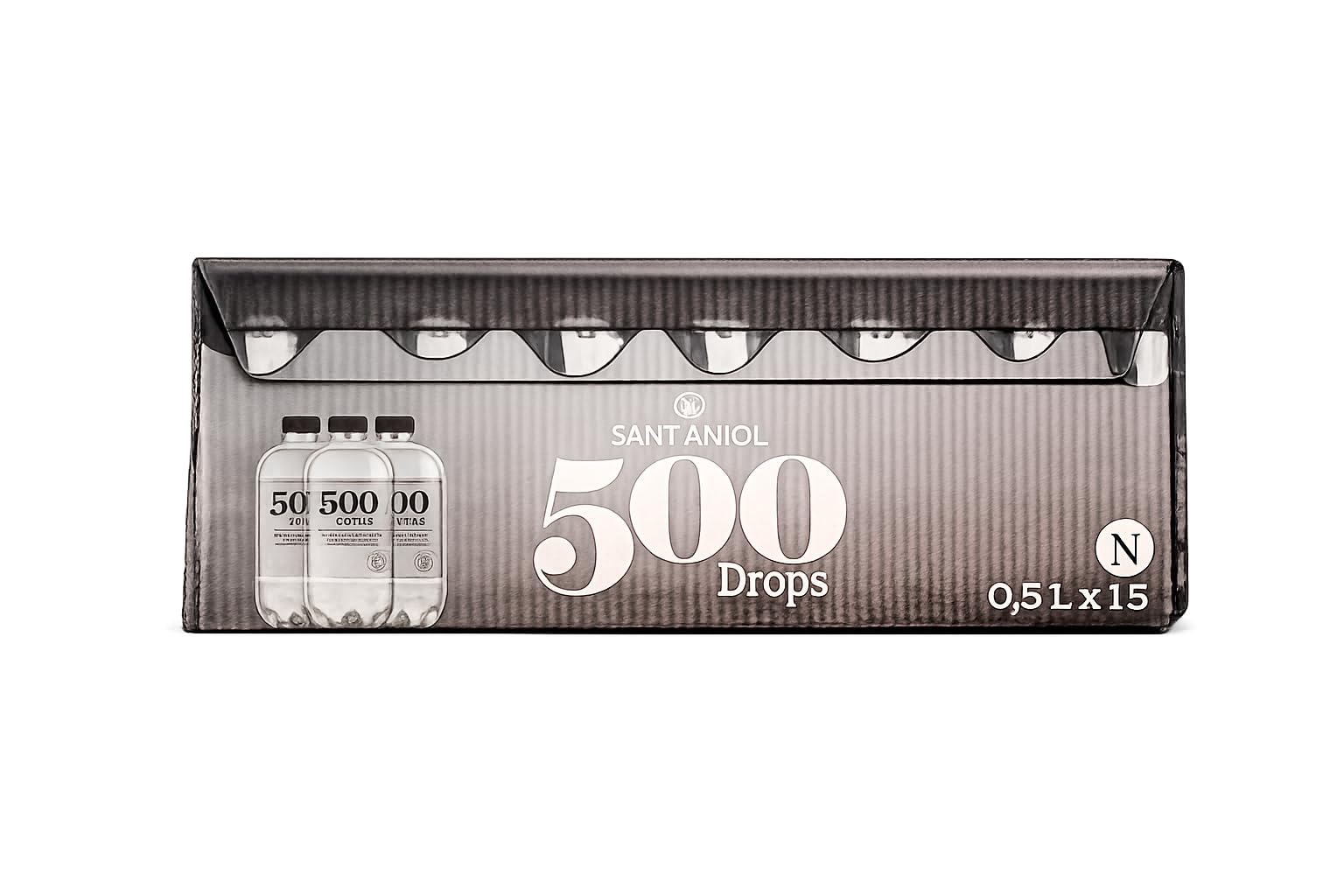 Sant Aniol 500 Drops Agua Mineral Natural Sin Gas, 15 Botellas de 0,5 L, Formato 50cl, Líquido, Sin Sabor