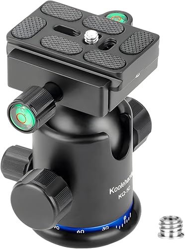 Koolehaoda Cabezal de bola de trípode panorámico de 360 con placa de liberación rápida tipo Arca, cabezal de trípode de metal para cámara DSLR,