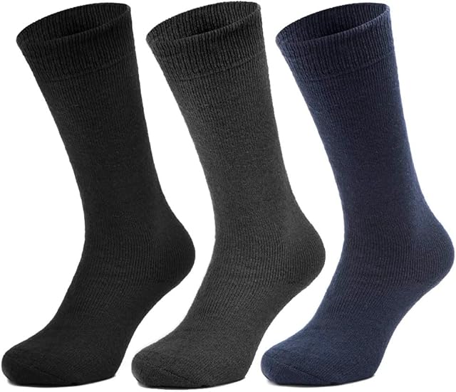 All Things Accessory 3 Pairs Mens Thermal Socks - Brushed Thick Warm Winter Boot Socks UK 6-11