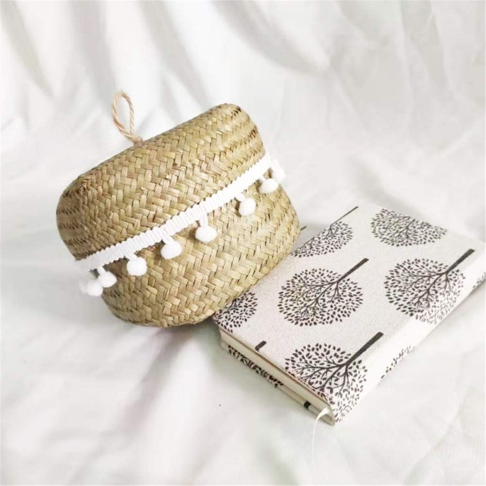 Seaweed Woven Baskets Flower Basket Household Storage Baskets Flower Basket Natural Household Decoration Needed,C,C