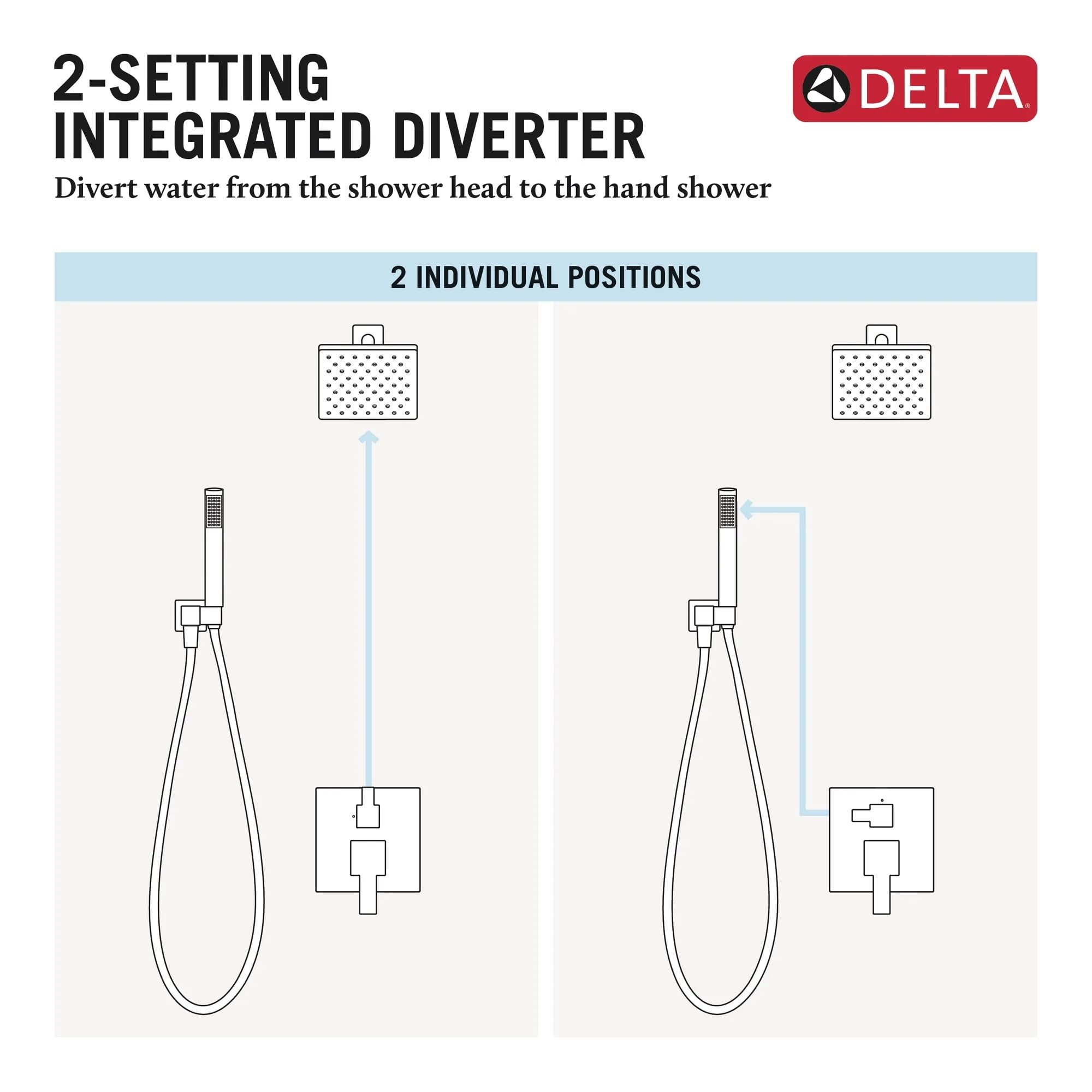Delta Brushed Gold Shower System - Raincan & Handheld -5 Delta Brushed Gold Shower System - Raincan & Handheld -5