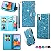 Produktbild Hancda Brieftasche Hülle für Xiaomi Redmi Note 10 Pro, Handyhülle Handytasche Glitzer Leder Tasche Flip Case Geldbörse mit Reißverschluss Kartenfach Magnet Klapphülle für Redmi Note 10 Pro,Blau