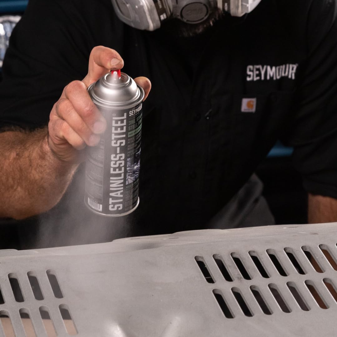 Farba w sprayu ze stali nierdzewnej do ochrony rdzy - spray ze stali nierdzewnej 473.6 g Can, 368.5 g. Waga netto wg Seymour