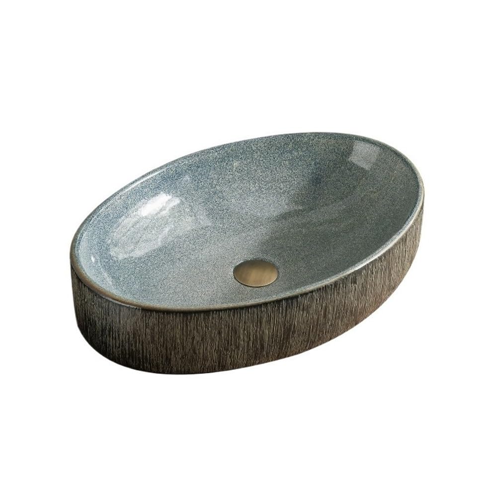 Countertop Bathroom Vessel Oval Bathroom Sink Above Counter Porcelain Ceramic Bowl Vessel for Bathrooms Cloakroom Sink
