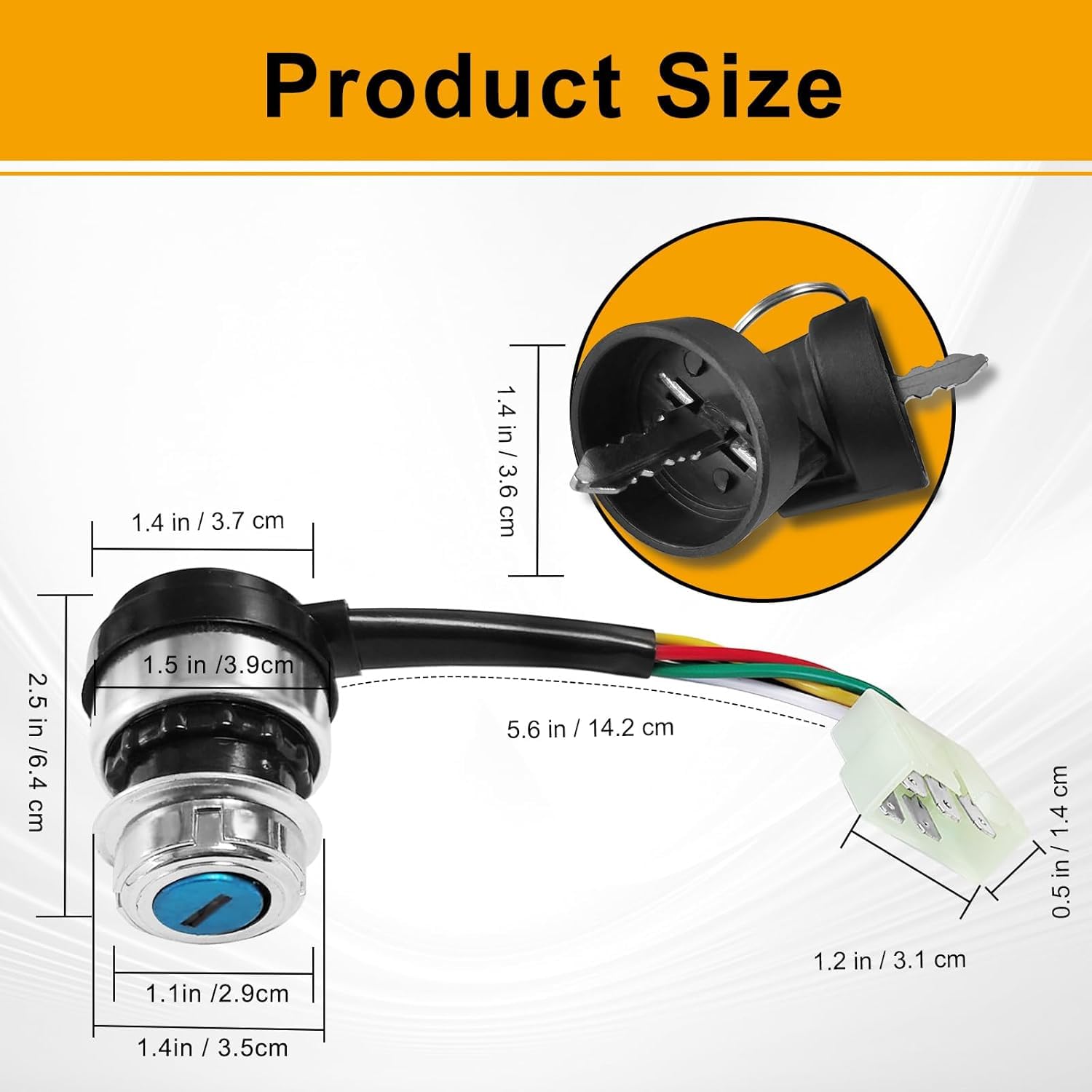 5 Pin Wire Go Kart Ignition Key Switch – Fits UTV, ATV, Taotao, Sunl, 50–150cc (FANCY SCOOTERS)