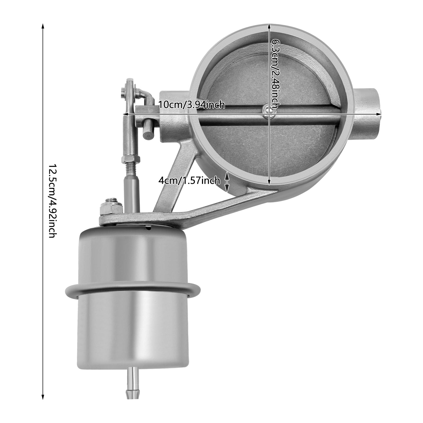 Valvola di Scarico Elettrico 63 mm, Valvola di Scarico Elettrico In Acciaio Inox Valvola Kit, Kit di Scarico Cambio 200 °C/392 °F, Tubo di Scarico 2,5 Pollici
