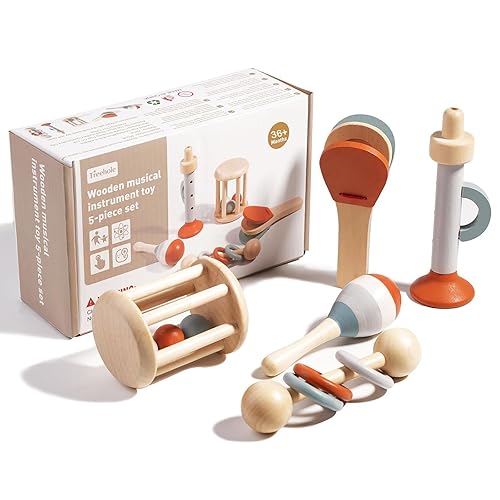 Ensemble de 5 Instruments de Musique en Bois, Instrument de