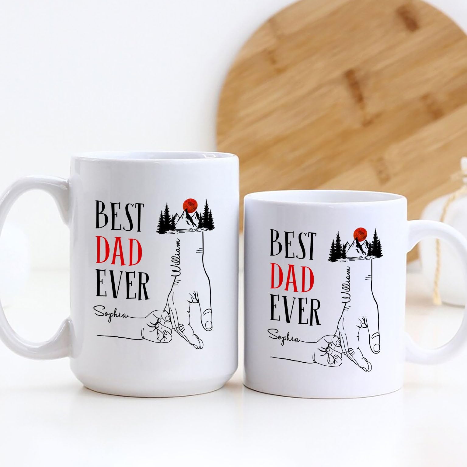 Personalized Dad Mug, Best Dad Ever Coffee Mug Cup for Daddy