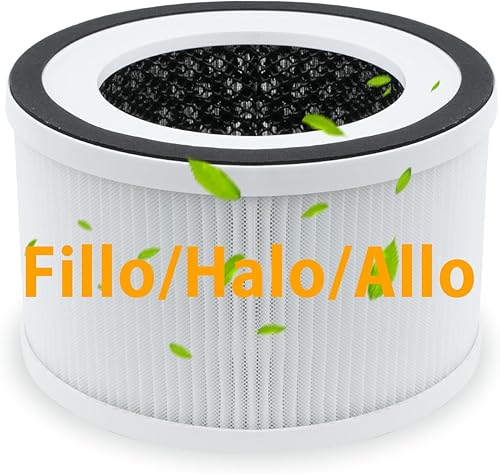 BBT BAMBOOST Filtro de repuesto FilloHaloAllo compatible con purificador de aire Afloia FilloHaloAllo, 3 en 1 True HEPA y filtro de carbón activado