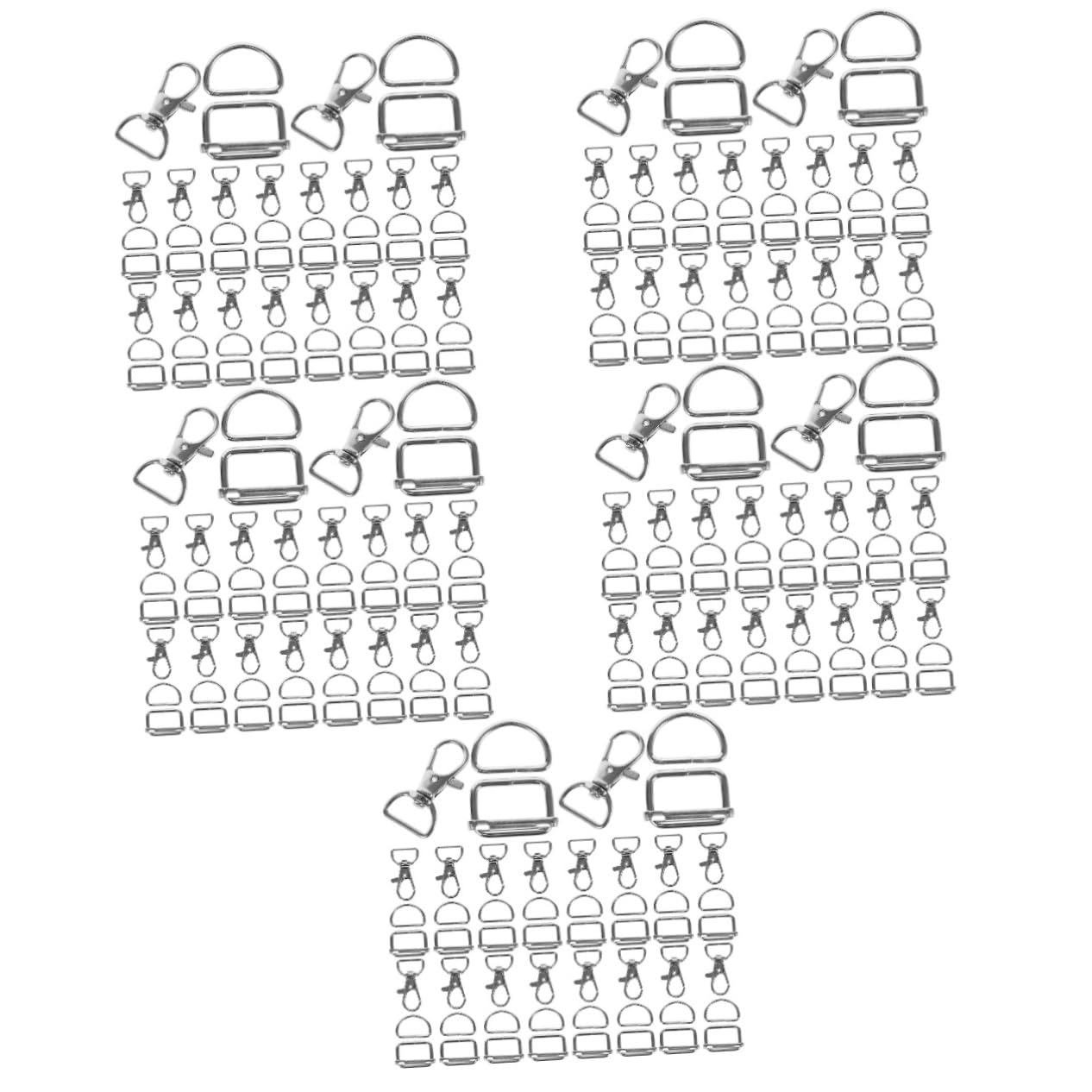 50 Pcs juego llavero ahorrar dinero collar anillas bolso hardware cartera hebilla monedero Metal Gancho bolsa mensajero Accesorios broche langosta Acero inoxidable